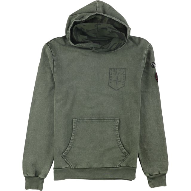 Buffalo David Bitton - Sudadera con capucha para hombre, diseño vintage, color verde, grande Buffalo David Bitton Sudadera