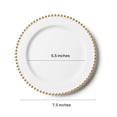 thumbnail image 4 of Decorline Beaded Collection White & Gold 7.5" Plstic Salad /Desert Plates, Elegant Design Tableware, Perfect for All Occasions : 120-Plates, 4 of 5