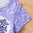 thumbnail image 7 of larppty Girls 2-Piece Outfit Set, Purple Butterfly Print Short Sleeve T-Shirt & Leopard Print Shorts, Soft Kids Casual Clothes for Play & Daily Wear（Purple， 18-24 Months）, 7 of 7