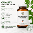 thumbnail image 3 of 2000 mg Black Seed Oil + DHA Softgels 5% TQ – 350 mg Algal DHA Omega 3-6-9 Brain Heart Immune Support – 60 Count, 3 of 5