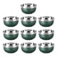 thumbnail image 1 of Advancent Cuenco aislante de doble capa de acero inoxidable, 10 Uds., contenedor instantáneo para mezclar alimentos, utensilios, cubiertos, Cocina y Comedor Verde 11.5 cm (85g), 1 of 6