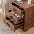 thumbnail image 5 of Farmhouse Nightstand Set of 2, 22 inch Side Table with Charging Station for Bedroom, 2PCS, Brown, 5 of 7