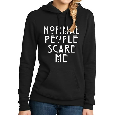 Normal People Scare Me Hoodie Juniors Hooded Sweatshirt Black - Walmart.com