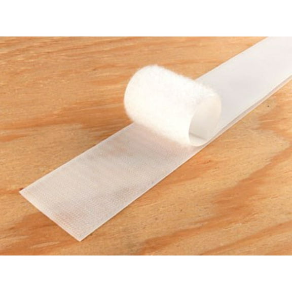 Secure Cable Ties 1.5 Inch White Self-Adhesive Hook and Loop Tape - 5 Yards