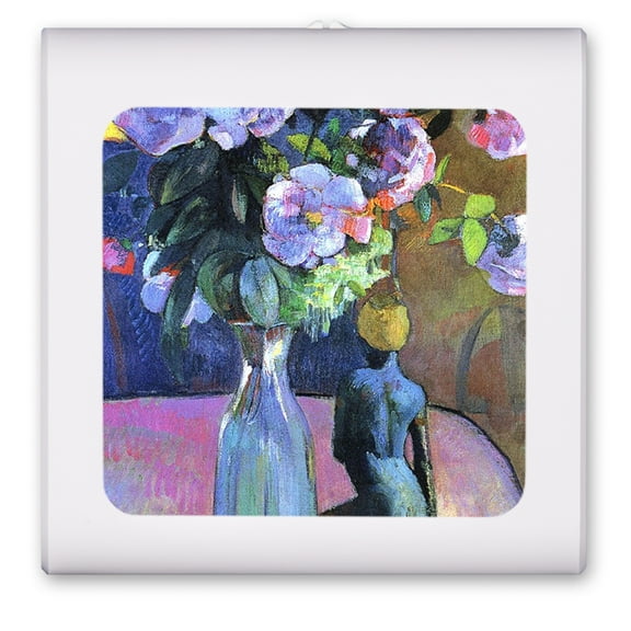 Plug in Dimmable LED Night Light with Dusk to Dawn Auto Sensor, Adjustable Brightness, Warm Light, Auto On/Off Nightlight for Bathroom, Hallway, Nursery, Bedrooms - Gauguin Still Life