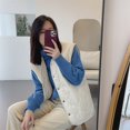 thumbnail image 5 of -Chaleco acolchado de lana de cordero para mujer, chaqueta de Mustang sin mangas de doble cara, ropa de calle de estilo coreano de gran tamaño, Vintage, Invierno, 5 of 5