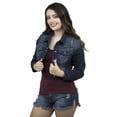 thumbnail image 1 of Womens Plus Size Button Closed Cropped Stretch Ladies Denim Jacket Oversize Coat, 1 of 6