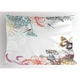 thumbnail image 1 of Dragonfly Pillow Sham Wildflowers Hibiscus Blooms Herbs Fern Artistic Antique Botanical Theme Design, Decorative Standard King Size Printed Pillowcase, 36 X 20 Inches, Multicolor, by Ambesonne, 1 of 2