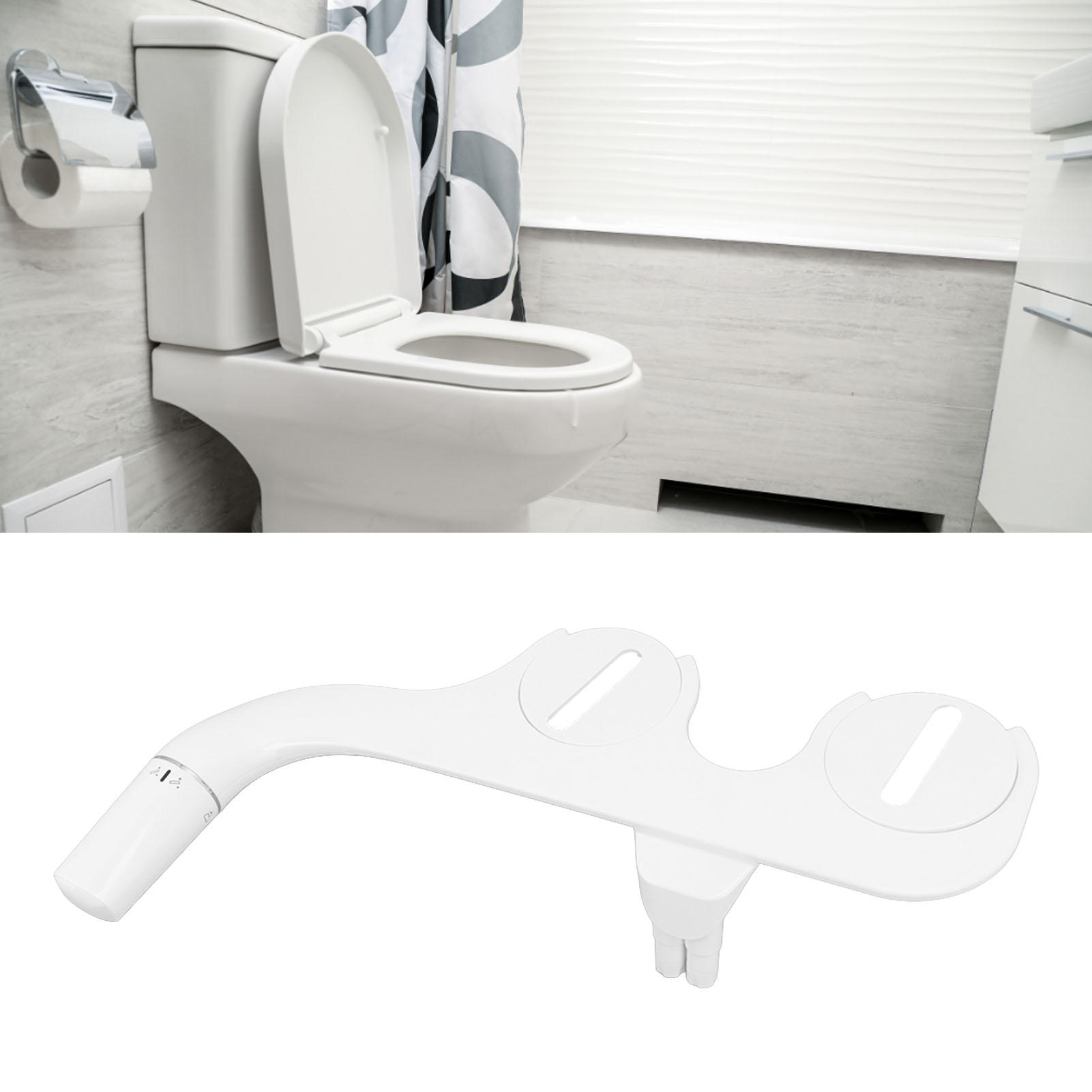 BIMZUC Ultra Slim Dual‑Nozzle Bidet Seat Attachment – Self‑Cleaning, Soft Water Spray, Ultrasound‑Welded Design for Comfort & Hygiene