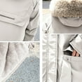 thumbnail image 5 of TFEOQRY Fashion Women Cotton Padded Coats Casual Comfortable Long Sleeve Hooded Pocket Drawstring Parkas Beige, 5 of 7