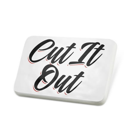 - Porcelein Pin Vintage Lettering Cut It Out Lapel Badge – NEONBLOND