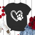 thumbnail image 4 of WREESH Womens Fashion T-Shirts Valentine's Day Causal Round Neck Heart Printing Blouse Short Sleeve T-Shirt Summer Tops Pullover Black, 4 of 5