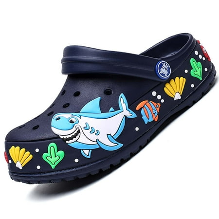 

Little Kids Clogs Boys Slide Lightweight Garden Shoes Slip-on Beach Pool Shower Shark Slippers(little kid)