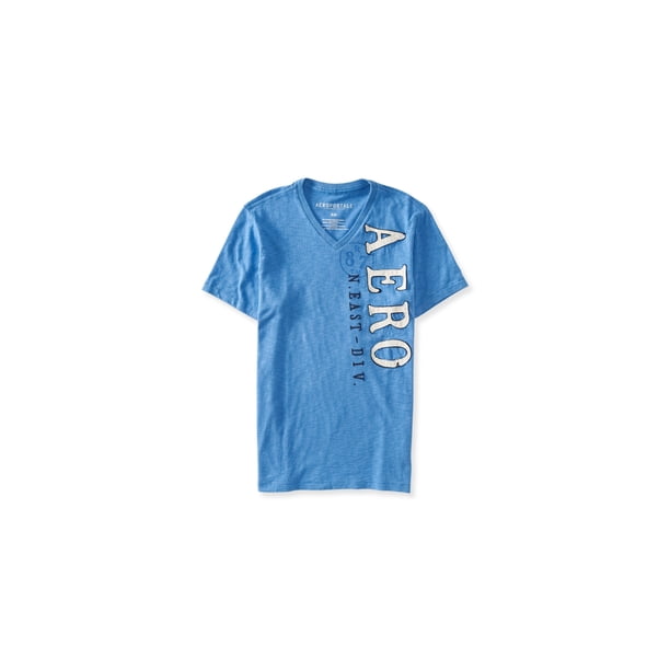 Camiseta adornada Aeropostale N. East Div. Azul Mediana