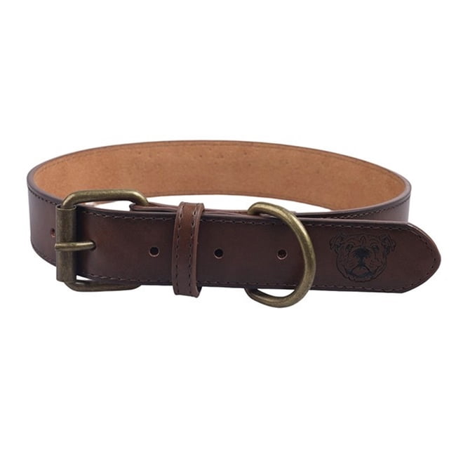 Collar de cuero para perros, ajustable, duradero y resistente.