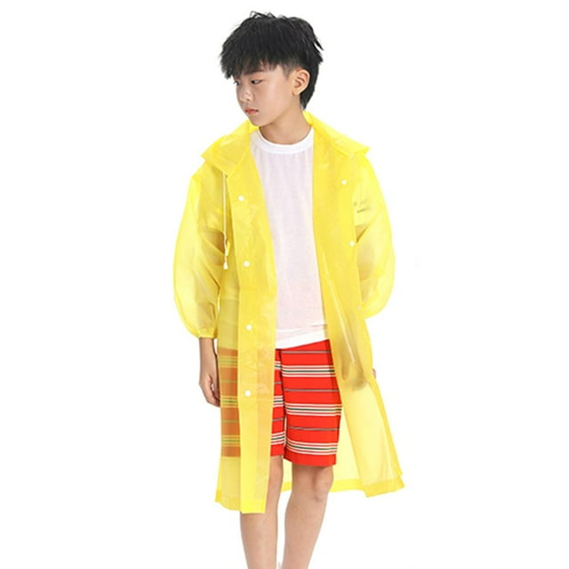1 Pcs Imperméable Transparent pour Enfants Garçons Filles en EVA avec Capuche pour Extérieur