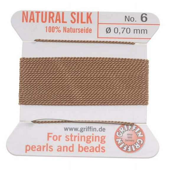 #6 Beige Griffin Silk Bead Cord (2 Meters)
