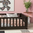 thumbnail image 4 of Miniyam Toddler Twin Contemporary Wood Toddler Bed with Guardrails, Espresso, 4 of 7