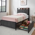 thumbnail image 2 of Eastvita Twin Bed Frame 2 Storage Compartments/Noise-Free Metal Support/Easy Assembly - No Box Spring Needed, 2 of 6