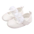 thumbnail image 3 of BOBOGOJP Baby Girls Dress Shoes Bowkont Mary Jane Flats Non-Slip Lightweight Soft Sole Toddler First Walkers Princess Wedding Shoes White for Size 4, 3 of 8