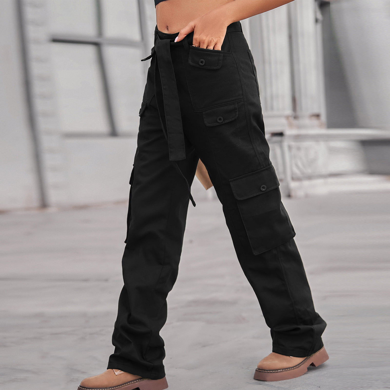 Tdoqot Women's Cargo Pants- with Pockets High weight Casual