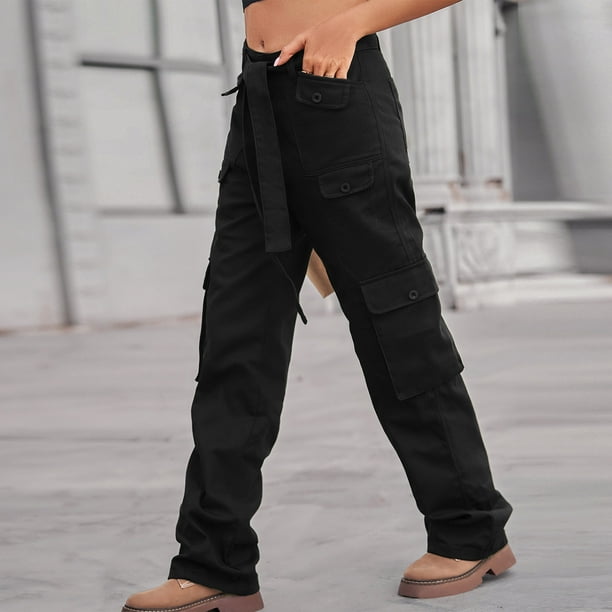 Cargo Pants for Women Relaxed Fit High Waisted Straight Leg Pants Casual  Outdoor Athletic Trousers with Multi Pocket 