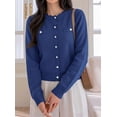 thumbnail image 6 of PRETTYGARDEN Cardigan Sweaters for Women Scalloped Button Up Fall Outfits Soft Knit Long Sleeve Knit Tops,Crew Neck,Business Casual Outfits,Office Work Lightweight Sweater,Layers Clothes, 6 of 9
