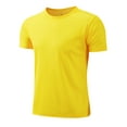 thumbnail image 2 of Lejafay Kids Boys Quick Dry Sportwear Round Neck Short Sleeve T-shirts with Athletic Shorts Sports Yellow&Black 22, 2 of 4