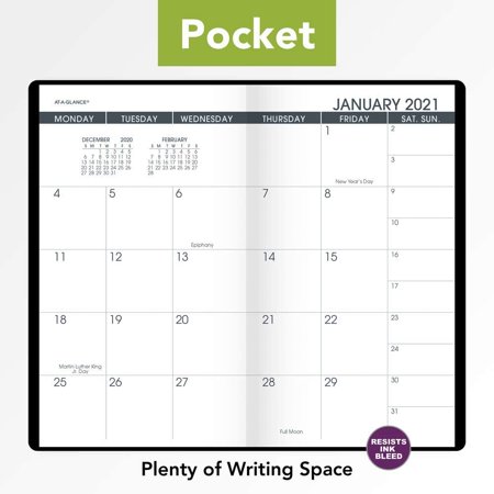 2022 Pocket Calendar 2021-2022 Pocket Calendar By At-A-Glance, 2 Year Monthly Planner, 3-1/2" X  6", Pocket Size, Black (700240521) | Walmart Canada