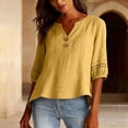 thumbnail image 3 of Uqiangy Casual V Neck Button Down Shirts for Women,Business Work Tee Top Womens Sweater Tops for Women Trendy Dressy Shirts for Women Button Down Shirts Short Sleeve Going Out Tops Mint Green M, 3 of 5