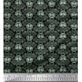 thumbnail image 1 of Soimoi Black Cotton Duck Fabric Filigree Damask Printed Craft Fabric by the Yard 42 Inch Wide, 1 of 3