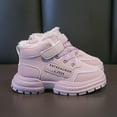 thumbnail image 6 of Otqutp Little Boys Soft Bottom Sneakers Fashion Big Kids Winter Water Proof Flat Keep Warm Snow Boots Lacing Up Comfortable Shoes(Purple,7-8 Years), 6 of 9