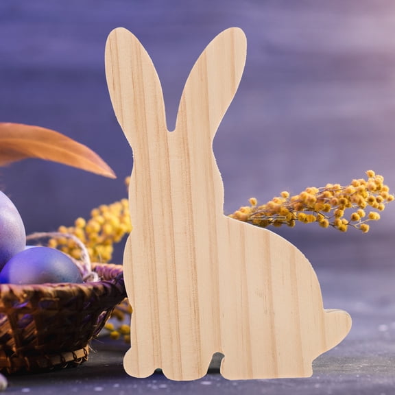 WEAVILUX Rabbit Shape Adorn Wooden Bunny Decor Wood 1Set