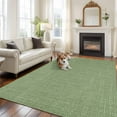 thumbnail image 3 of Vintage Forest Green Large Area Rugs for Bedroom Living Room, Soft Non Slip Carpet Bedside Rug, Farmhouse Retro Solid Color Linen Texture Rectangular Floor Cover Kitchen Accent Rug 5'x7' for Office, 3 of 9