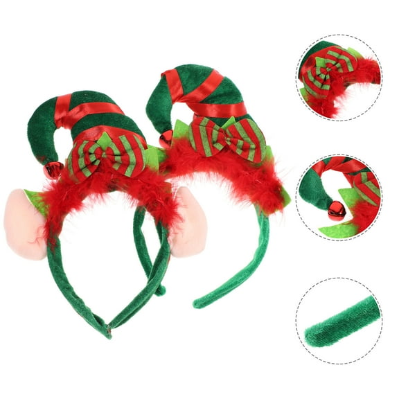 IMIKEYA Durable Assorted Color Christmas Hat Headband for Kids Festival Decor Comfortable Lightweight 2pcs Set