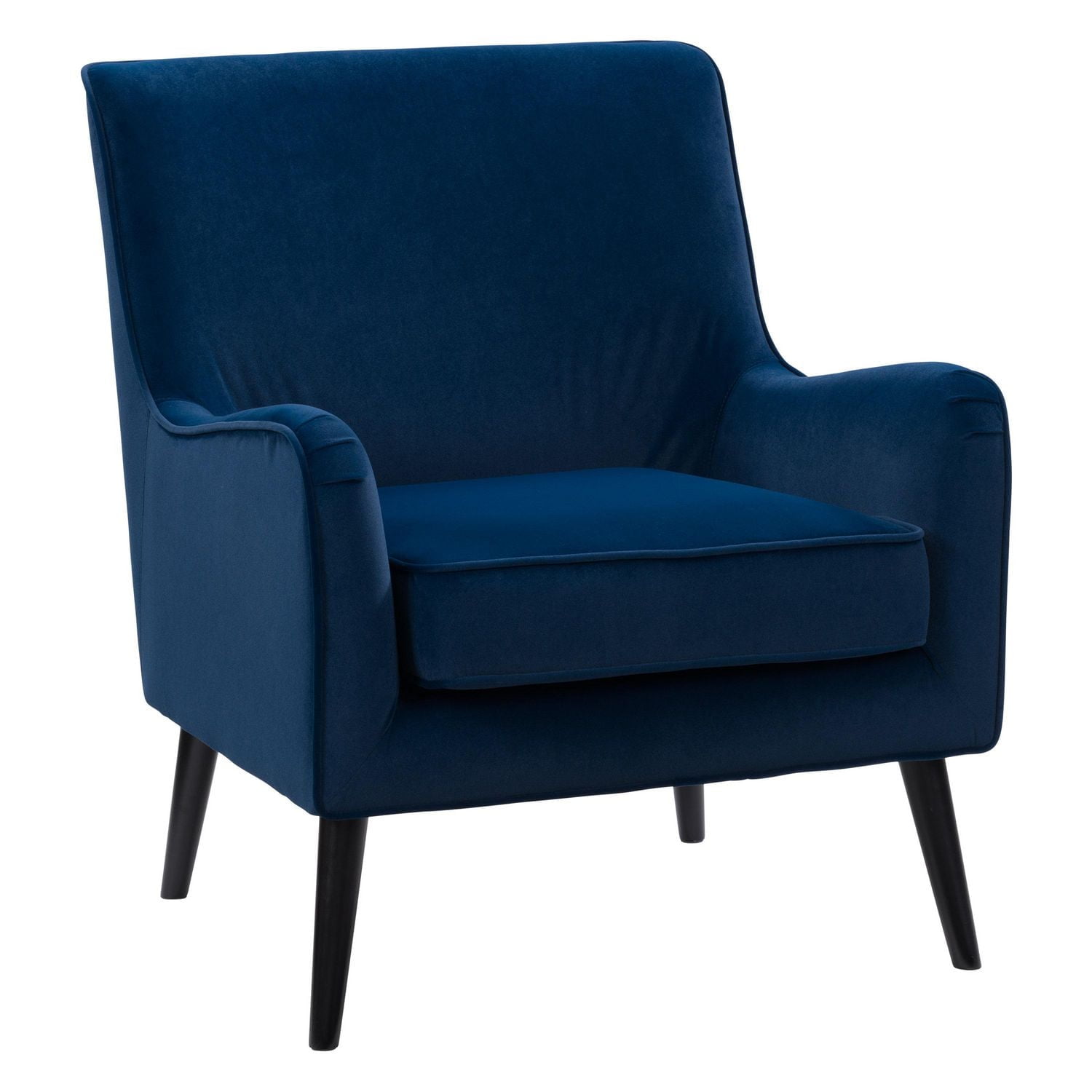 CorLiving Isla Velvet Modern Indoor Accent Chair with Tapered Wood Legs