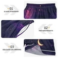 thumbnail image 5 of Women's Satin Pajama Shorts Celestial Night Sky with Pockets, Elastic Waist Sleep Lounge Shorts, 5 of 7