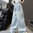 thumbnail image 6 of ATOGUTA High Rise Wide Leg Jeans for Girls Joggers Kids Baggy Summer Denim Pants Pocket School Elastic Waist Pull on Jean Pants Size 5T-15, Light Blue, 6 of 7