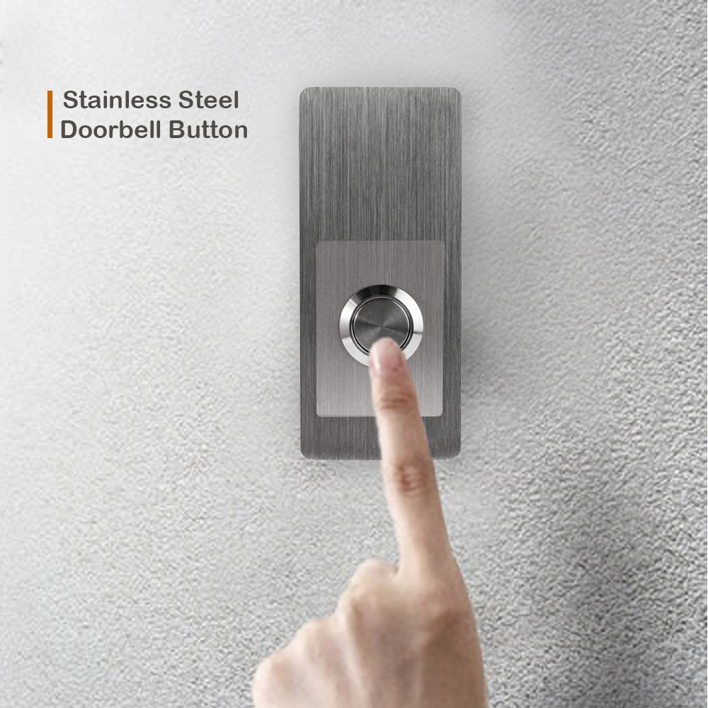 Modern Stainless Hardware R6 Stainless Steel Doorbell Button, 1.37” x 3.14” x 5/32”, 4mm Thick - image 5 of 6