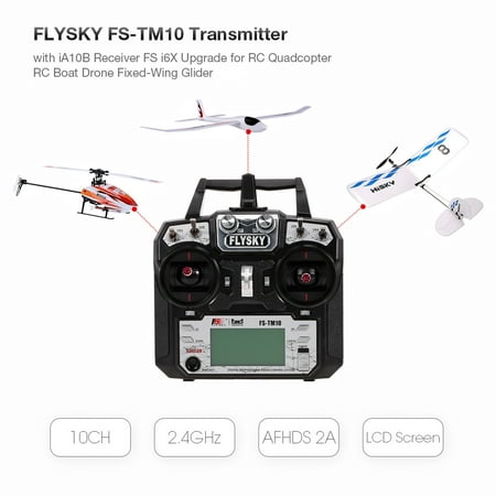 FLYSKY FS-TM10 10CH AFHDS 2A Remote Controller Transmitter with iA10B Receiver FS i6X Upgrade for FPV Racing Drone RC Quadcopter Airplane 450