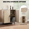 thumbnail image 5 of Favory Coffee Bar Cabinet, Kitchen Storage Cabinet, Modern Farmhouse Buffet Sideboard with Drawer and Adjustable Shelf, Barn Door Accent Cabinets for Kitchen, Dining Room, Entryway,Yellow, 5 of 9