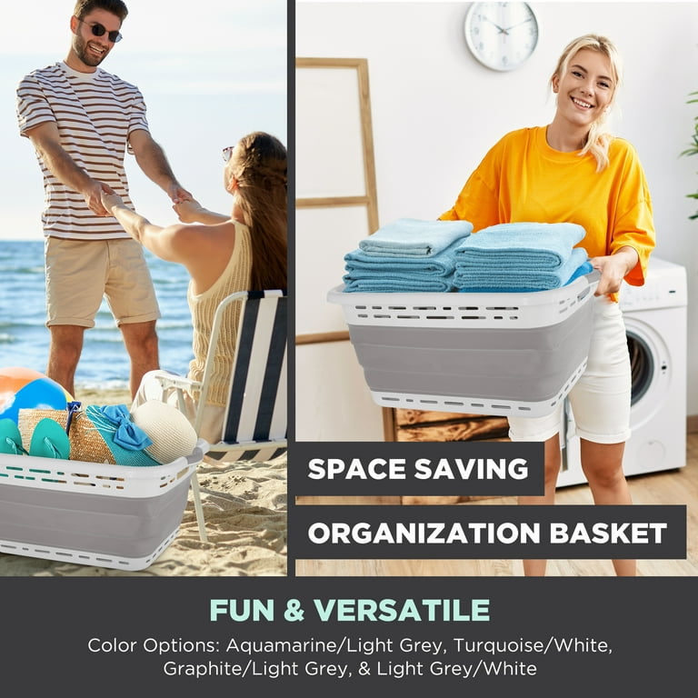BLACK+DECKER 1 Large 25 Slim Collapsible Laundry Basket - Portable &  Space-Saving Basket with Dual Comfort Grip Handles - Ideal for Laundry,  Towels