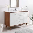 thumbnail image 1 of Pemberly Row 47" Modern Wood Single Sink Bathroom Vanity in Walnut/White, 1 of 9