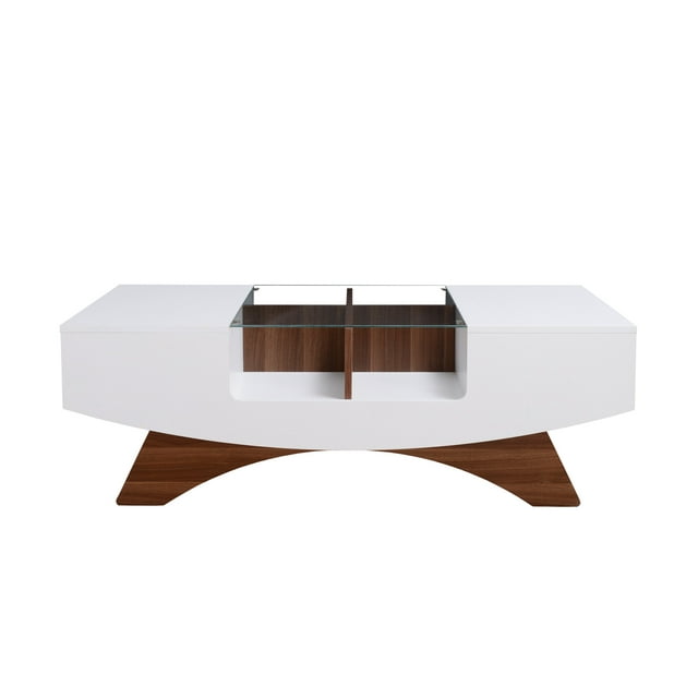 Furniture of America Rasvino White Modern Coffee Table with Storage in