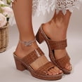 thumbnail image 2 of TIEVOSA Sandales à Talon Unies pour Femmes Été Nouvelle Tendance Décontractées Sandales à Talon Compensé pour Femmes, 2 of 9