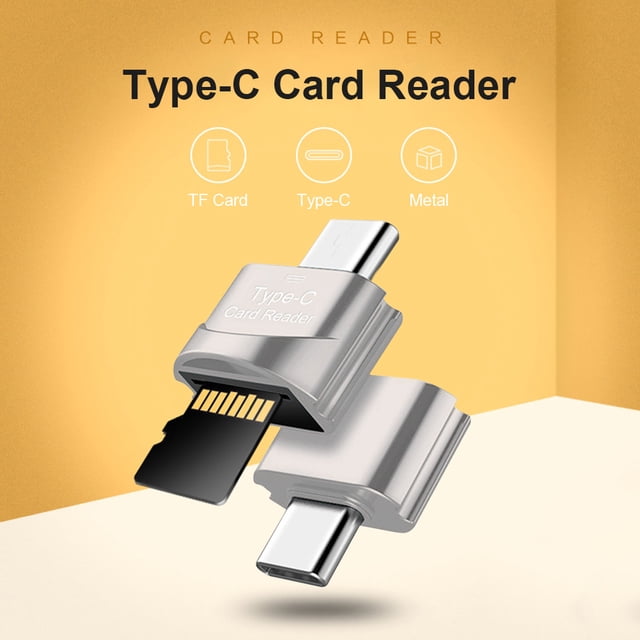 Adaptador Usb Tipo C A Lector De Tarjetas Tf Otg Para Computadora Portátil Con Teléfono Móvil (Plata)
