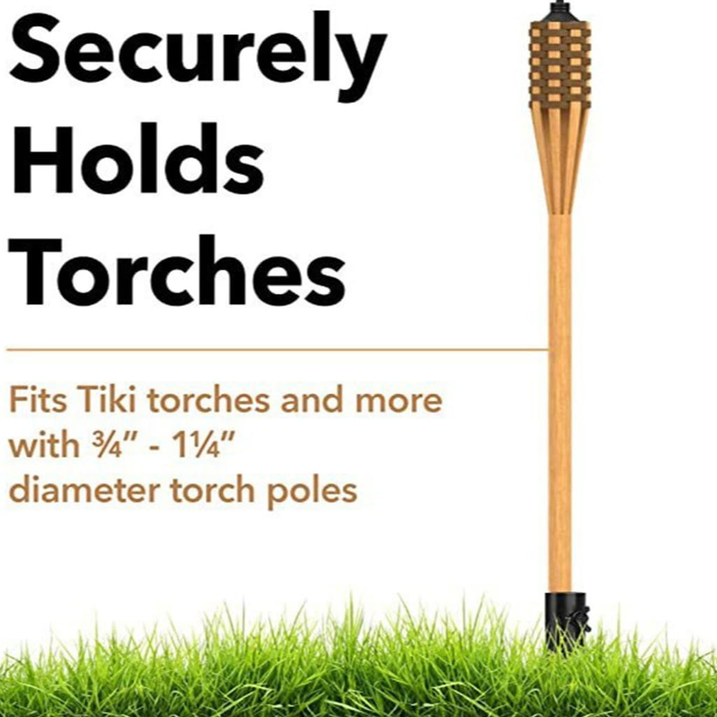 TIERPOP Set Of 4 Torchs Stakes Freestanding Poles Stakes Rustproof Torchs Stakes Simple Installs for Torches & Solar Lamp