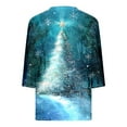thumbnail image 5 of Joau Christmas Shirts for Women Glitter Christmas Tree Print 3/4 Length Sleeve V Neck Tunic Tops Graphic Tees Blouse Holiday Xmas Shirts, 5 of 5