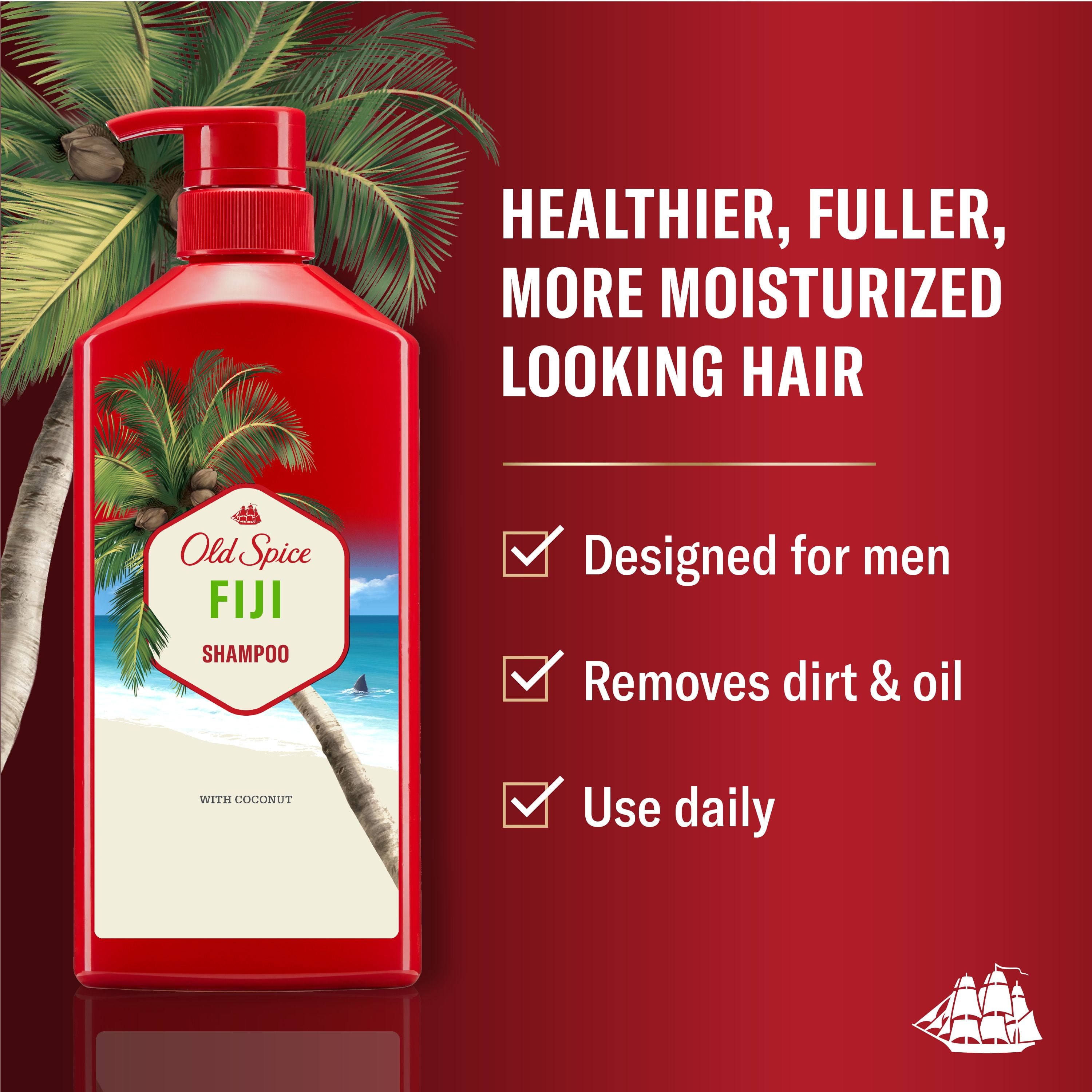 Old Spice Fiji Shampoo for Men, 625 mL
