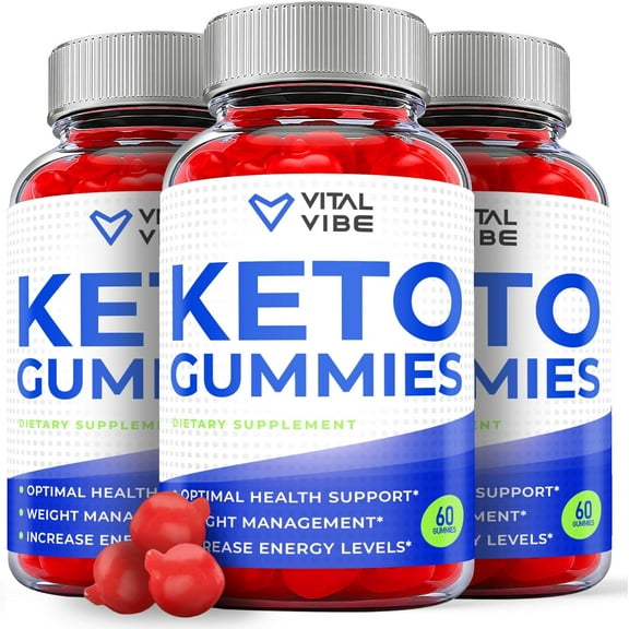 (3 Pack) Vital Vibe Keto ACV Gummies - Apple Cider Vinegar Supplement for Weight Loss - Energy & Focus Boosting Dietary Supplements for Weight Management & Metabolism - Fat Burn - 180 Gummies